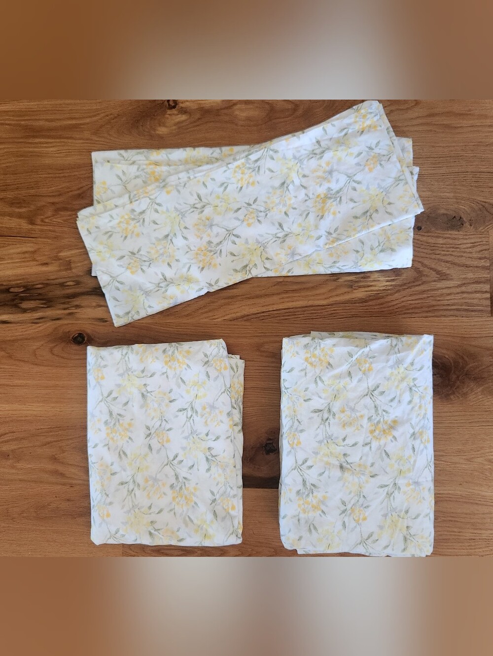 Queen Laura Ashley Yellow Floral Cotton Sheet Set - 4 Pieces 100% Cotton